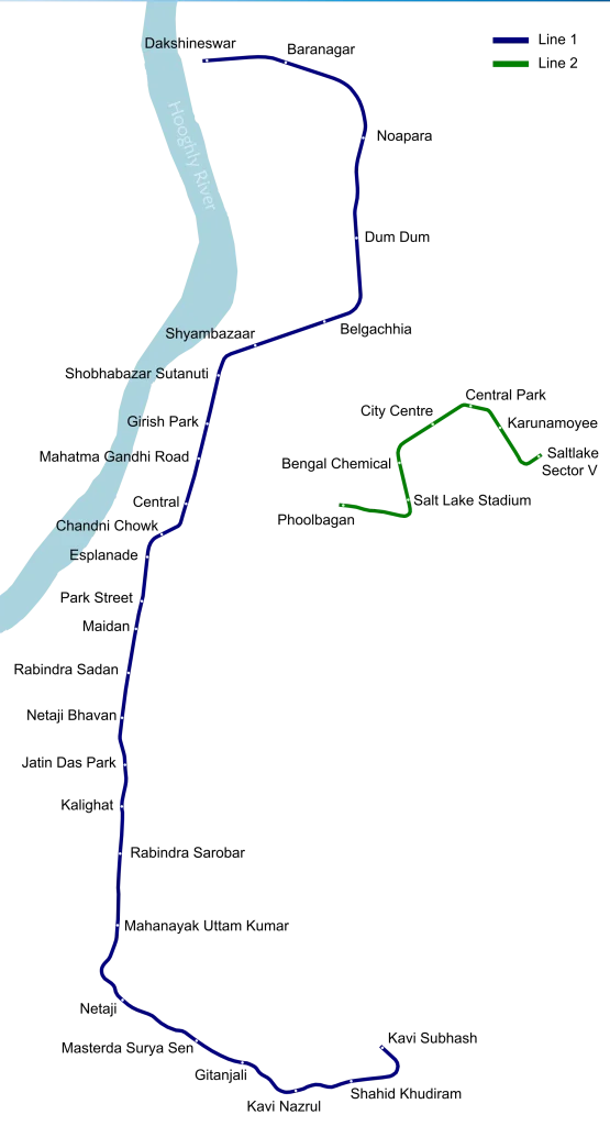 Blue Line Kolkata Metro Map