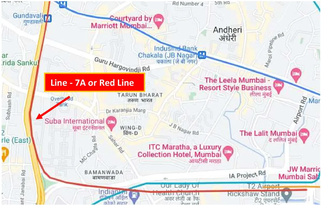 Line-7A Mumbai Metro Map